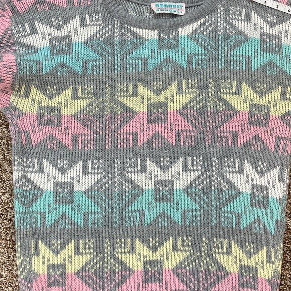 Vintage 80s Croquet Club Gray Crewneck Snowflake Winter Sweater Size Large - Picture 9 of 13